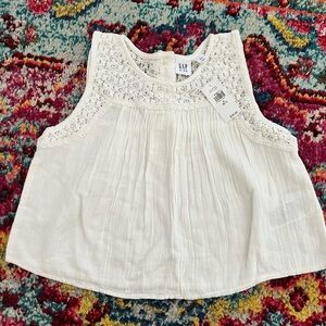 GAP White Lace Detail Blouse